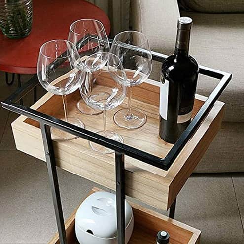 Barco Metal Frame Wooden Bar Stool - top_view