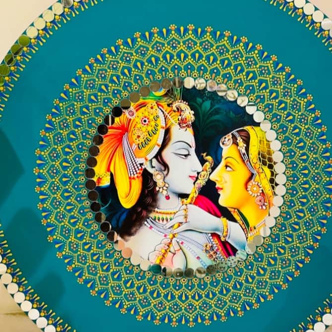 Radha Krishna wall hanging - front_view