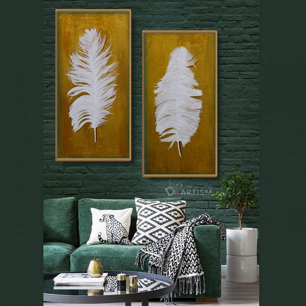 Feathers 3D Wall Painting - photo