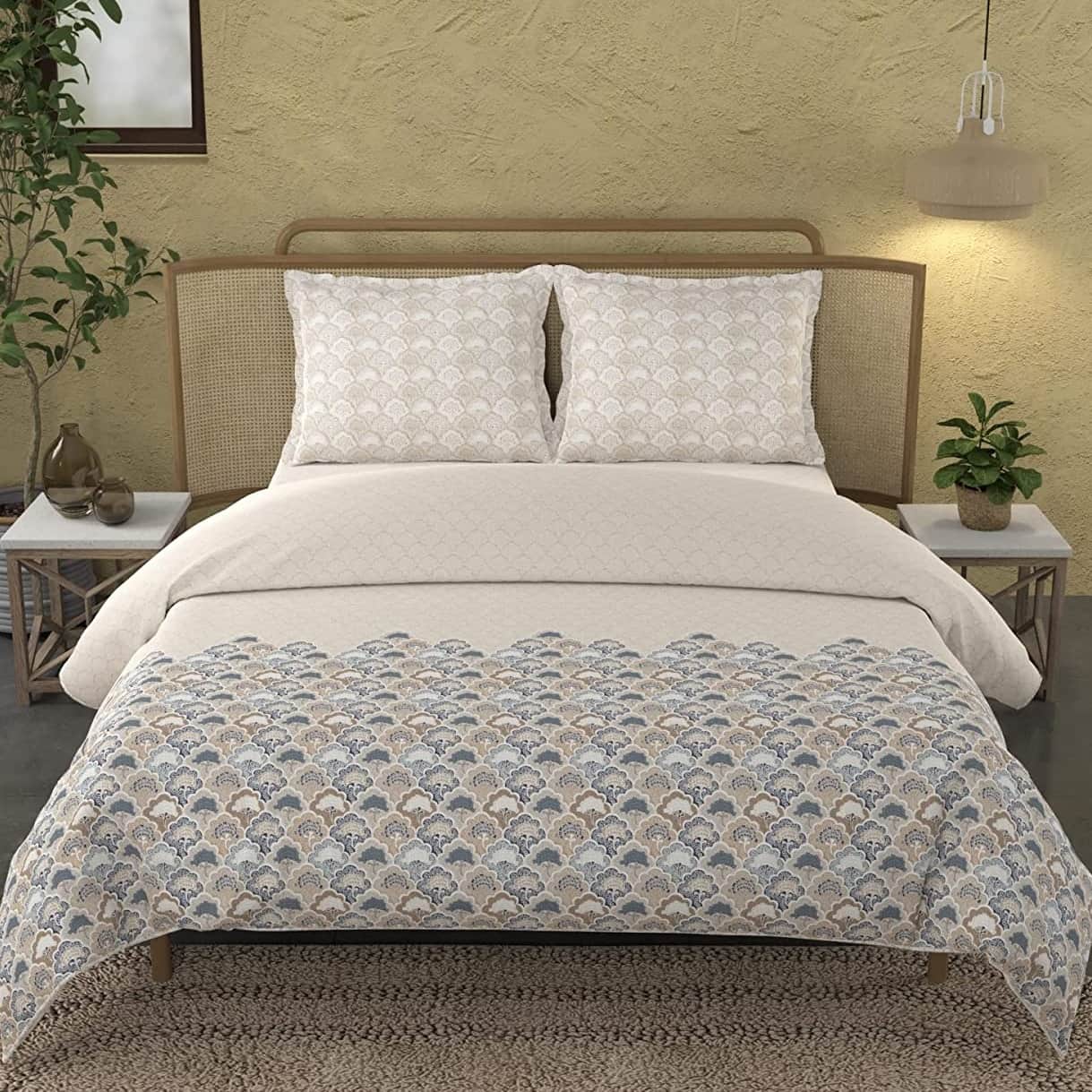 SANSKRITI Bedsheet ( Kalamkari Beige ) - front_view