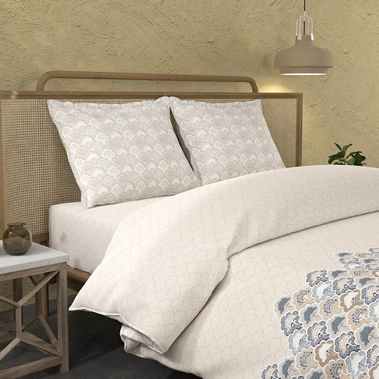 SANSKRITI Bedsheet ( Kalamkari Beige ) - top_view