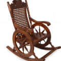 Glossy Finish Teak Wood Rocking Chair - front_view