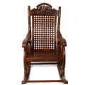 Glossy Finish Teak Wood Rocking Chair - rear_view