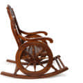 Glossy Finish Teak Wood Rocking Chair - left_view