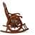 Glossy Finish Teak Wood Rocking Chair - left_view