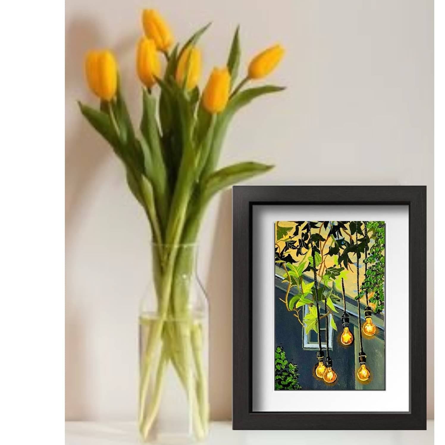 Hanging Lights Wall Painting