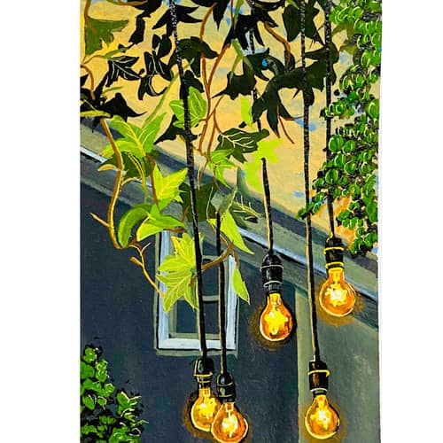 Hanging Lights Wall Painting