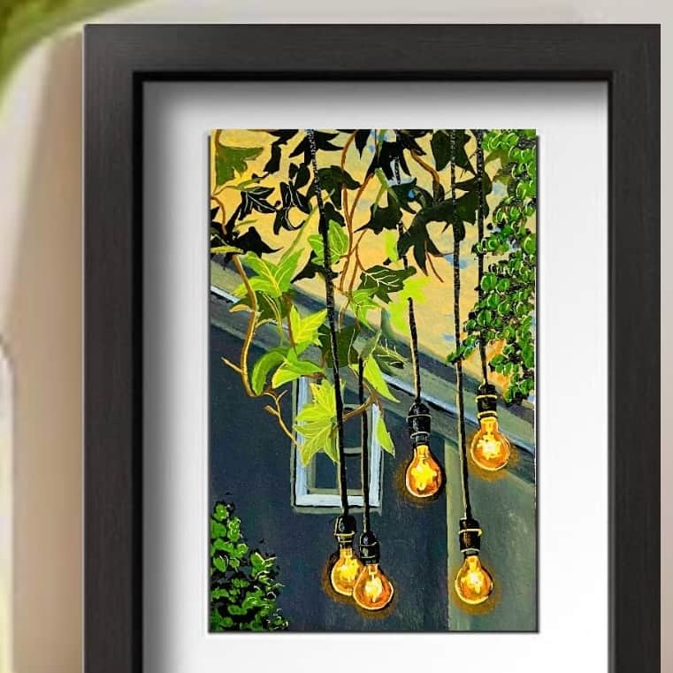 Hanging Lights Wall Painting - rear_view