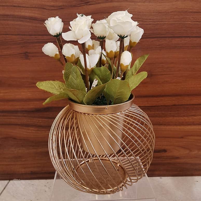 Artificial Flower Planter Vase - rear_view