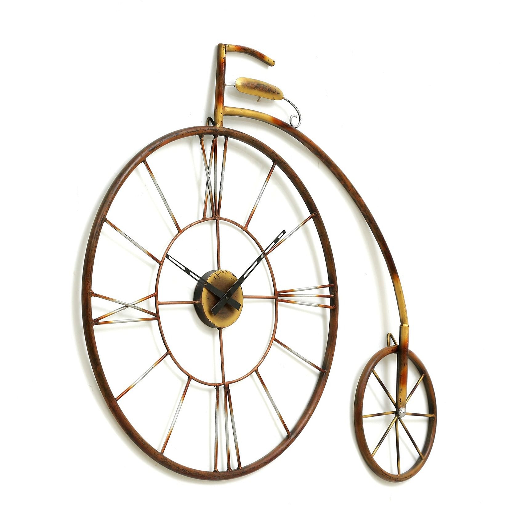 Equater Wall Mounted Cycle Clock - 16-inch (66.04 x 12.7 x 40.64 cm) Silver  Watch for Unique Home Décor/Living Room/Bedroom/Office- Wall Hanging Bicycle  Showpiece / Birthday Gift/ Anniversary Gift/ Festival Gift/ Special