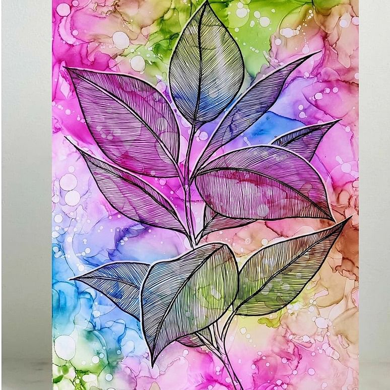 Painting On Wood Multicolor 3D Abstract Leaves