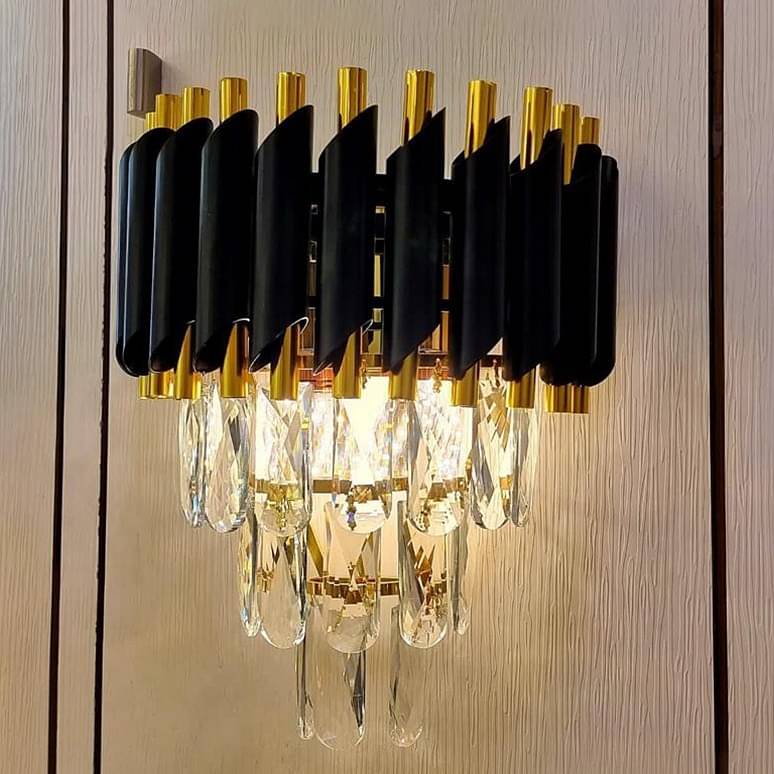 Modern Black Gold Metal Led Crystal