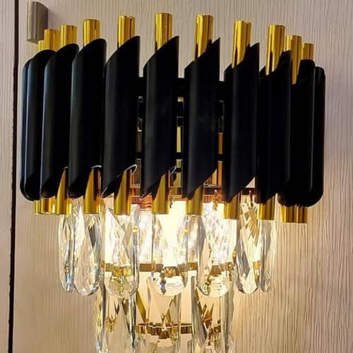 Modern Black Gold Metal Led Crystal