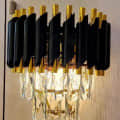 Modern Black Gold Metal Led Crystal - front_view