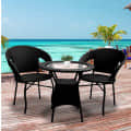 2 Chairs & 1 Table Set Patio Wicker - photo