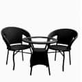 2 Chairs & 1 Table Set Patio Wicker - front_view