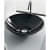 Counter Top Black Bowl Glass Wash Basin  (16x16 ) - rear_view