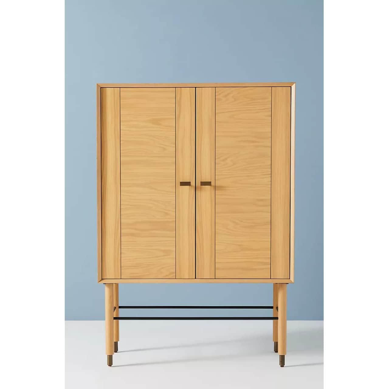 Contrasting Vertical Grain Bar Cabinet - top_view