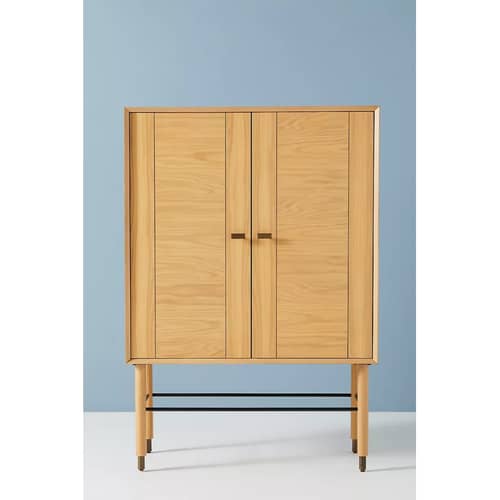 Contrasting Vertical Grain Bar Cabinet
