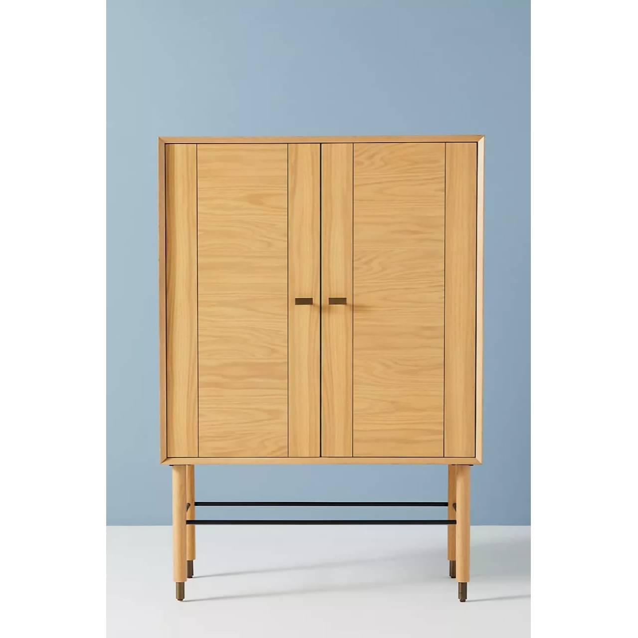 Contrasting Vertical Grain Bar Cabinet