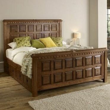 Teak wood king size deals bed with storage