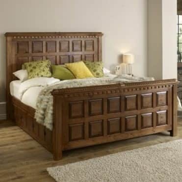 Teakwood King Size Bed with Storage - rear_view