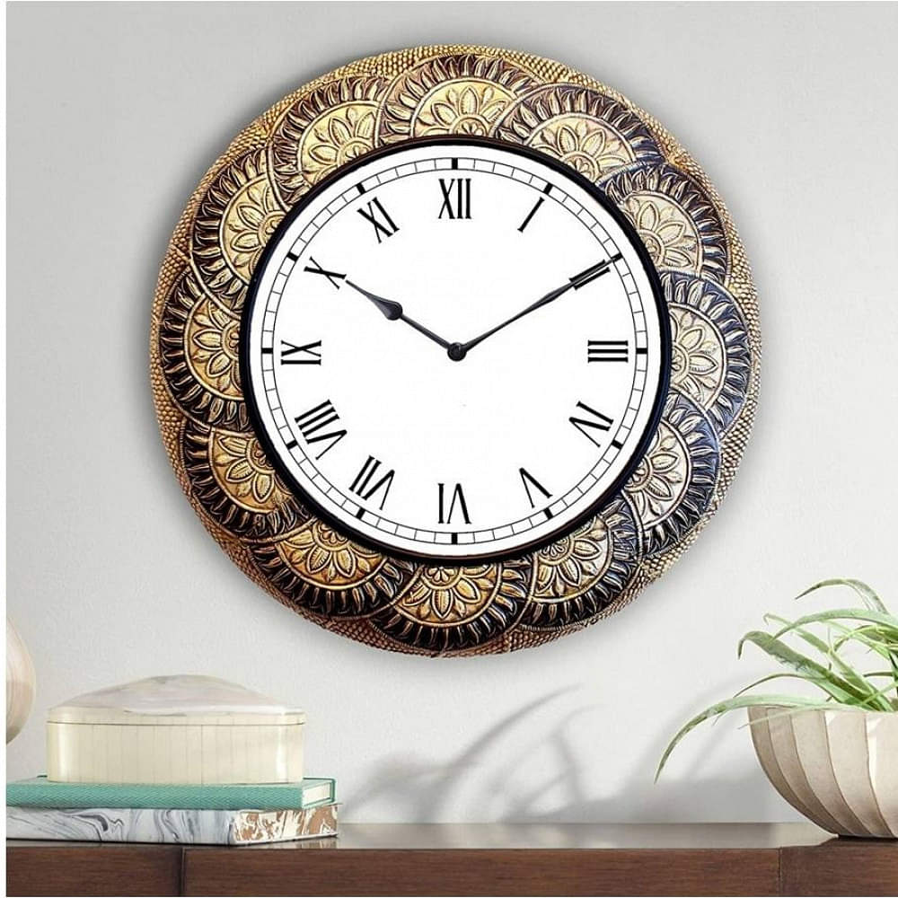 Traditional Wall Clock With Brass Fittings - photo