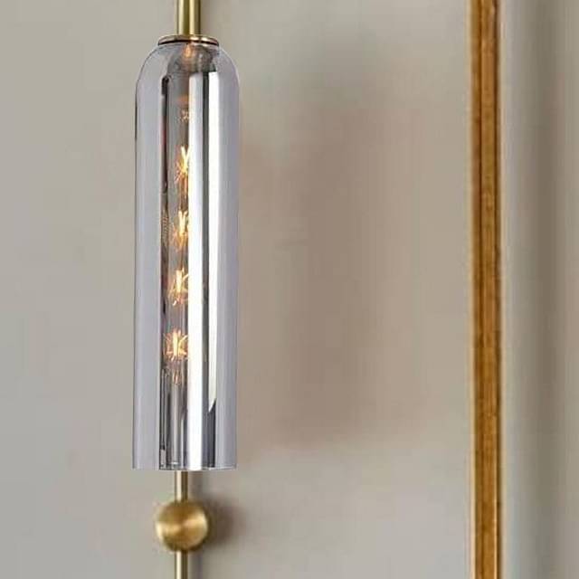 Pendant Lights With Luxurious Crystal Flute Lampshades For Home Décor ( Silver Glass)
