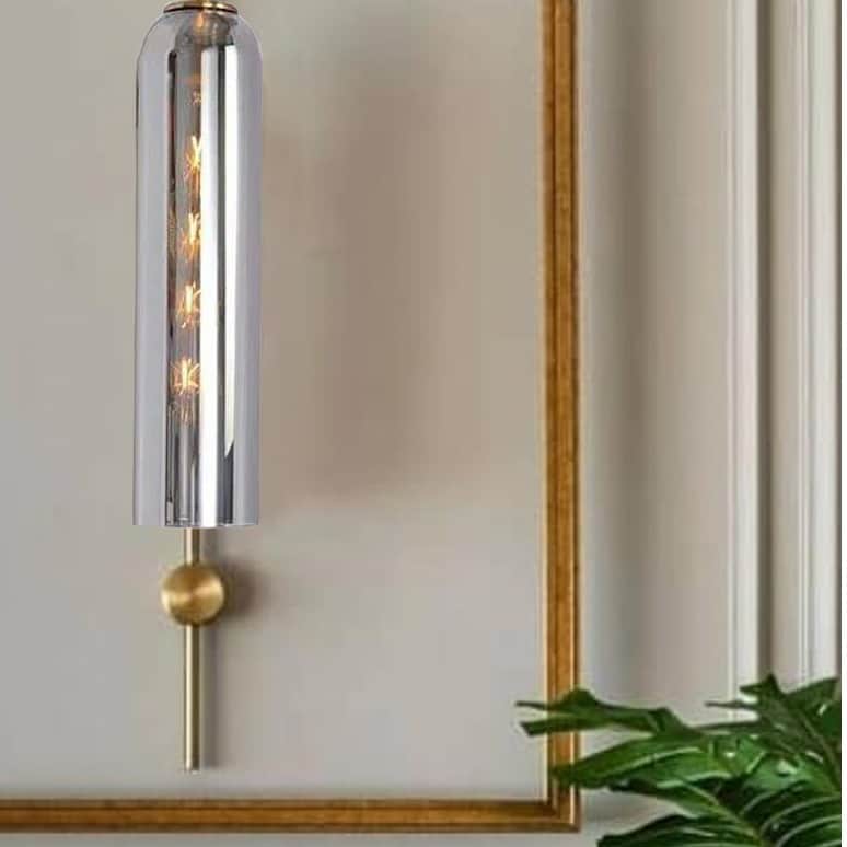 Pendant Lights With Luxurious Crystal Flute Lampshades For Home Décor ( Silver Glass) - rear_view