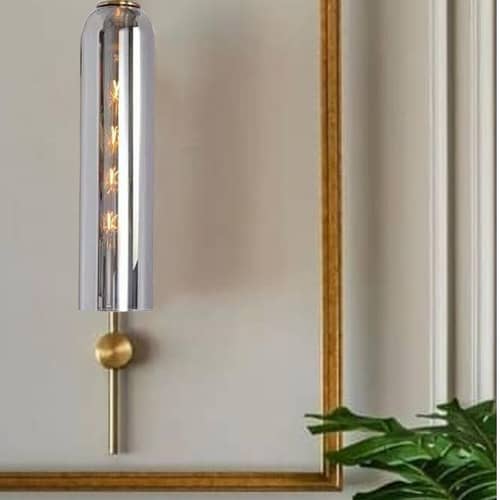 Pendant Lights With Luxurious Crystal Flute Lampshades For Home Décor ( Silver Glass)