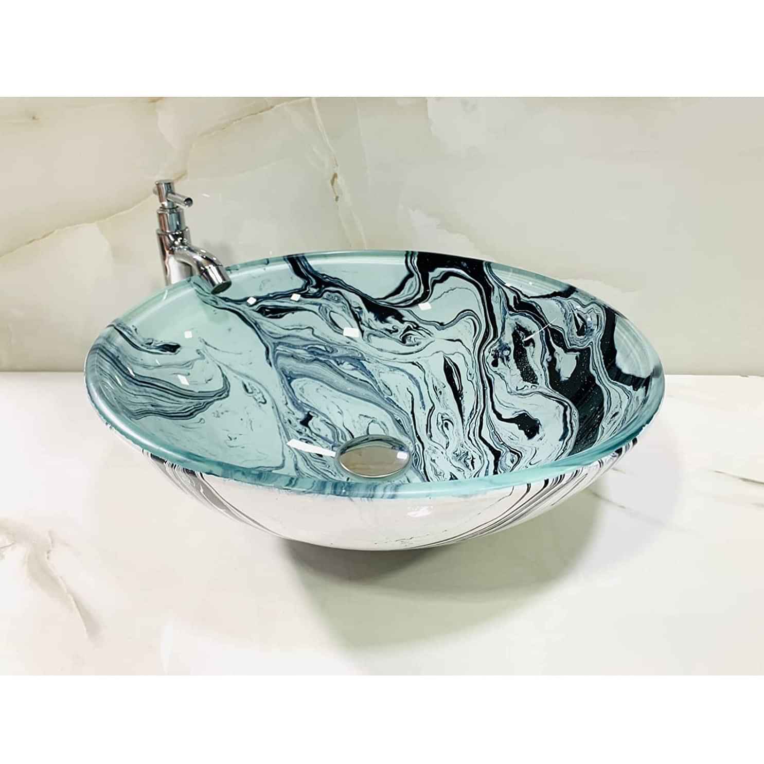 Table top Bathroom Sink Glass Bowl Basin. - photo