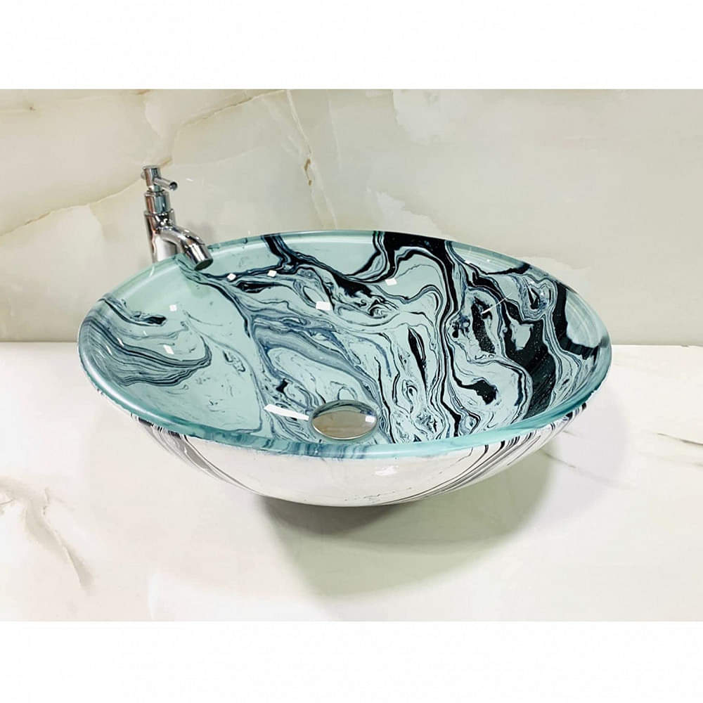 Table top Bathroom Sink Glass Bowl Basin. - photo