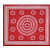 Cotton Bedsheet in Circle Print (Red) - top_view