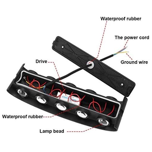 Updown Wall Light with a 20W 'U' Beam - rear_view