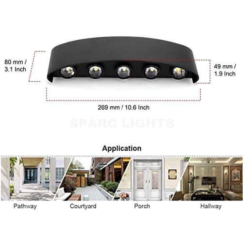 Updown Wall Light with a 20W 'U' Beam - left_view