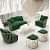 6 Seater Golden Metal Sofa Set - top_view