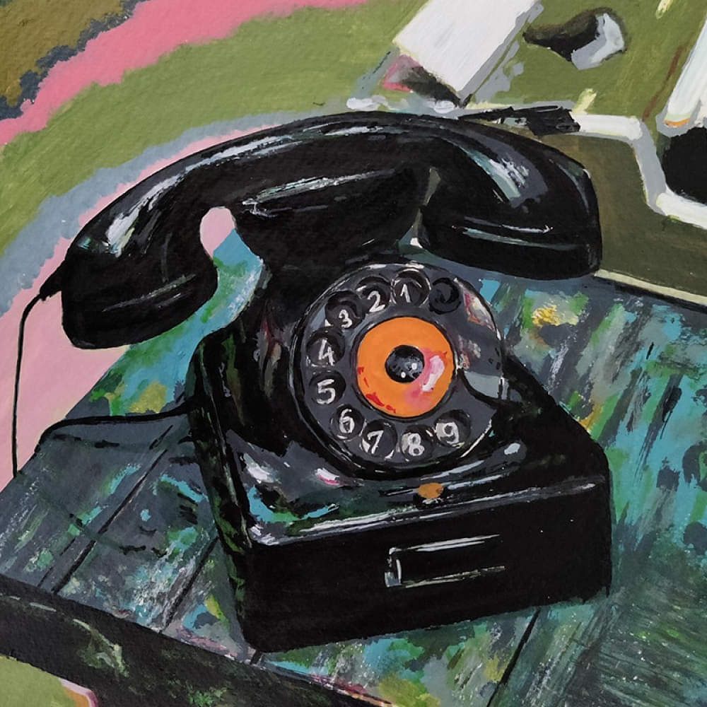 Painting For Home Wall Decoration Living Room Office Multicolor Old Telephone Wall Decor - photo