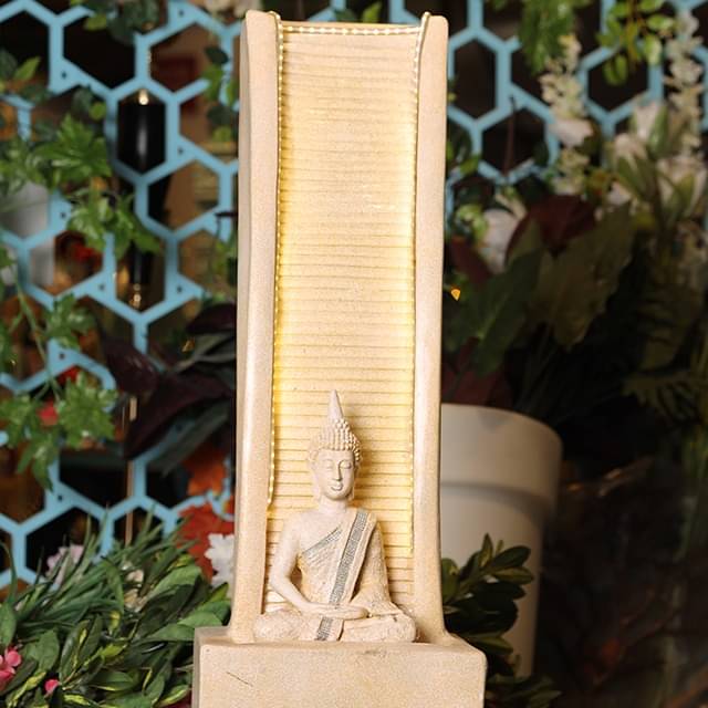 Elegant Cream Garden Buddha Water Fountain