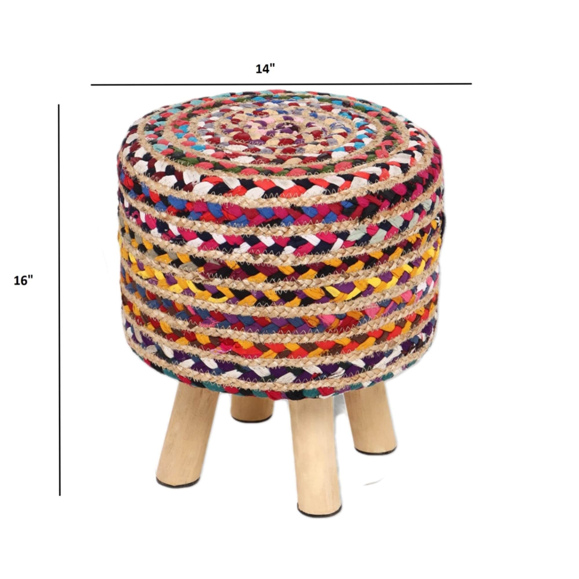 Latest JUTE Ottoman Style Stool - rear_view