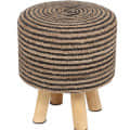 Ottoman Style Jute Braided Natural Color Stool - photo