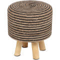 Ottoman Style Jute Braided Natural Color Stool - front_view