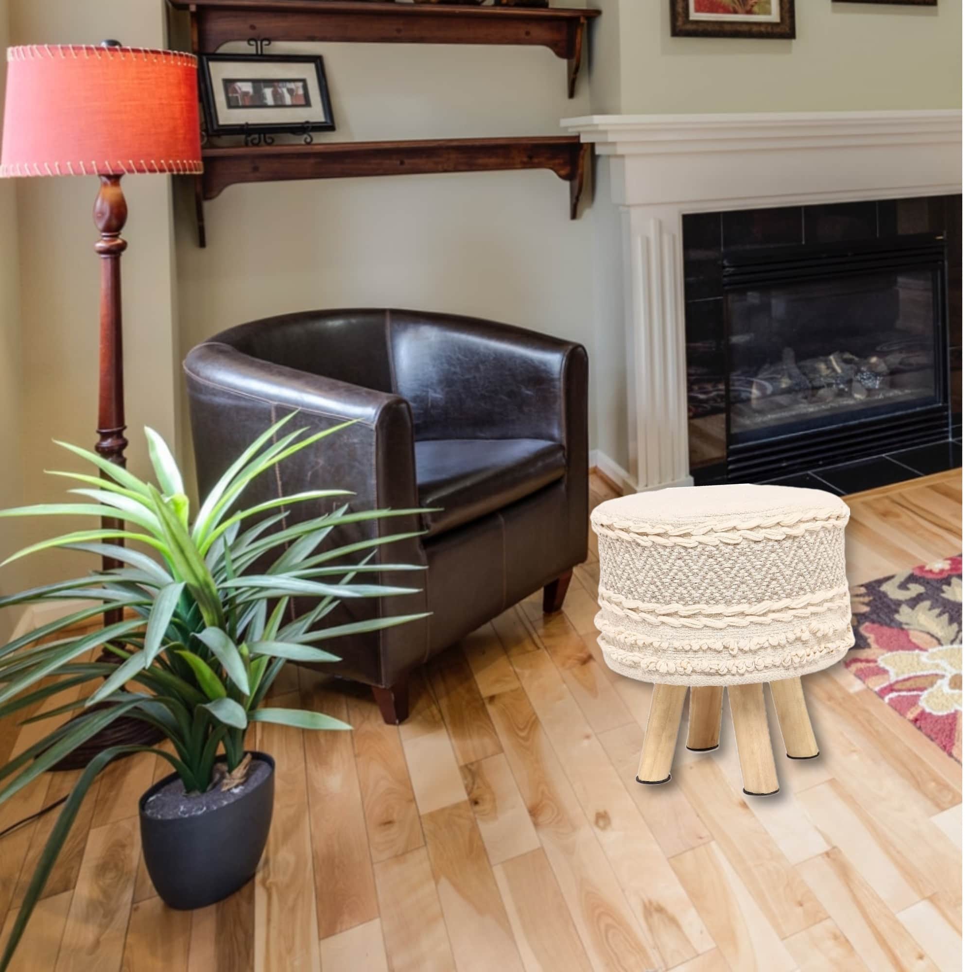 Ottoman Style Stool with Latest Boho Design - top_view
