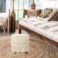Ottoman Style Stool in White - photo