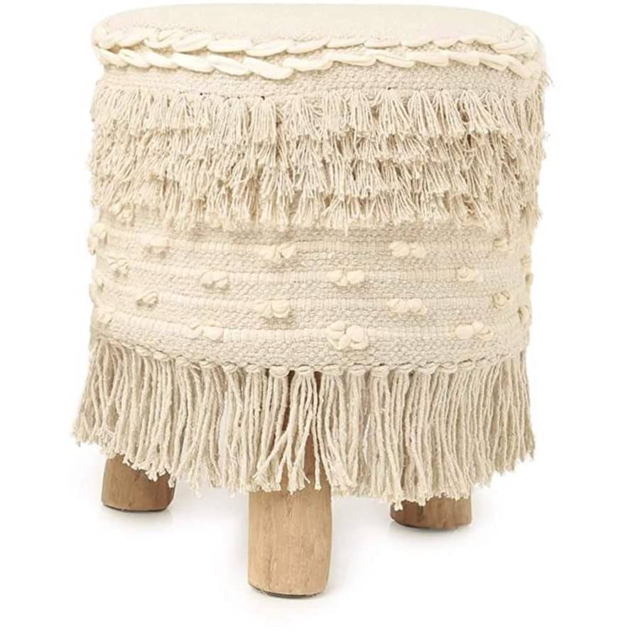 Ottoman Style Stool in White