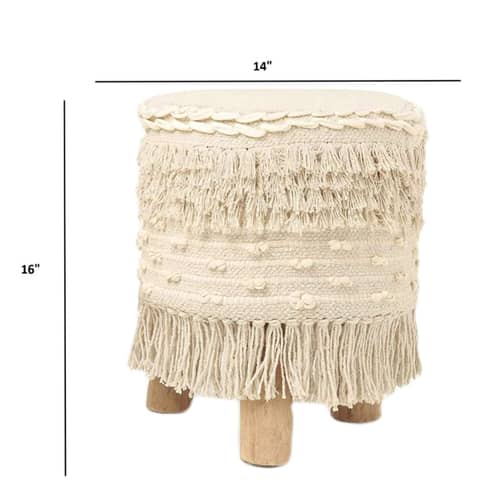Ottoman Style Stool in White