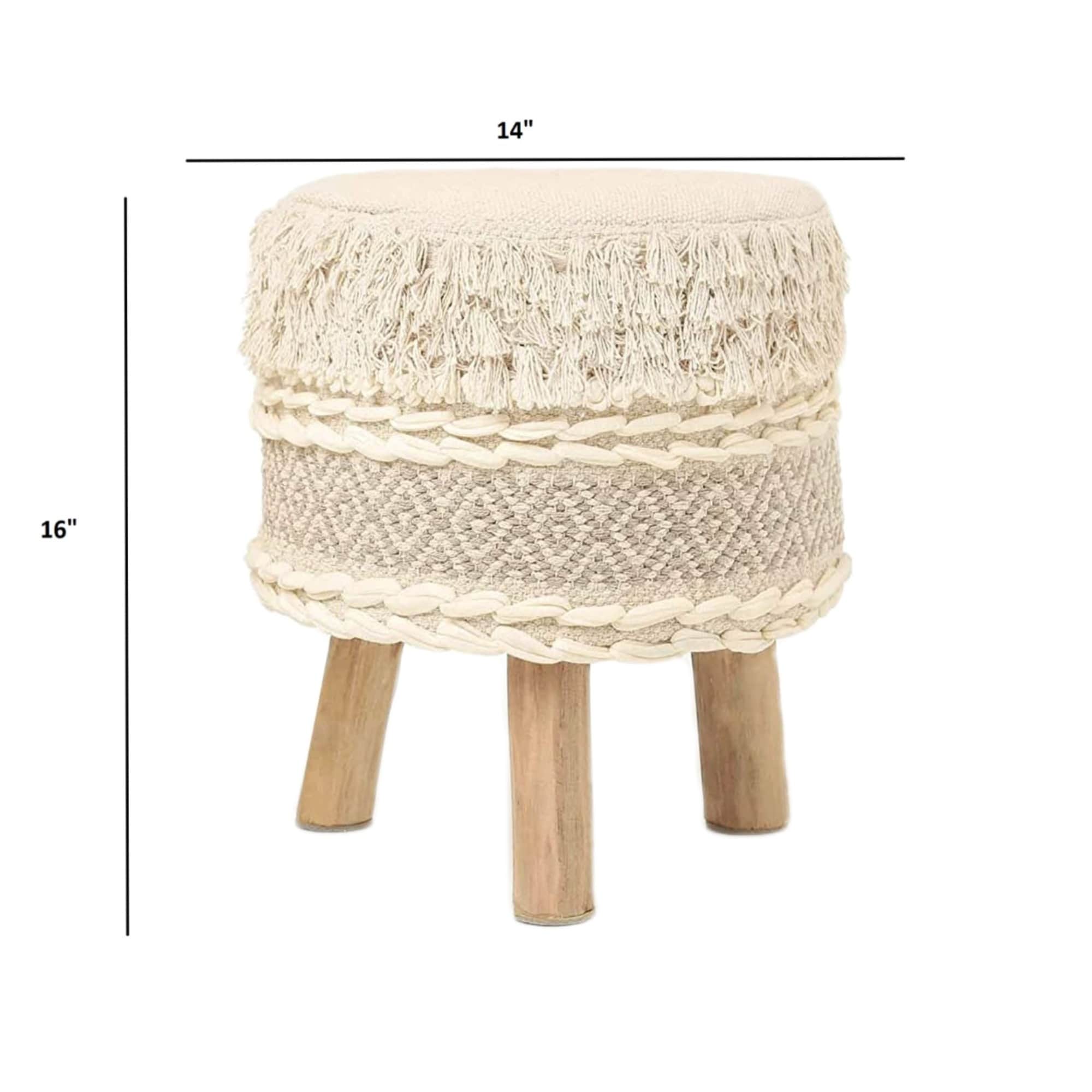 Boho Design Ottoman Style Stool - front_view