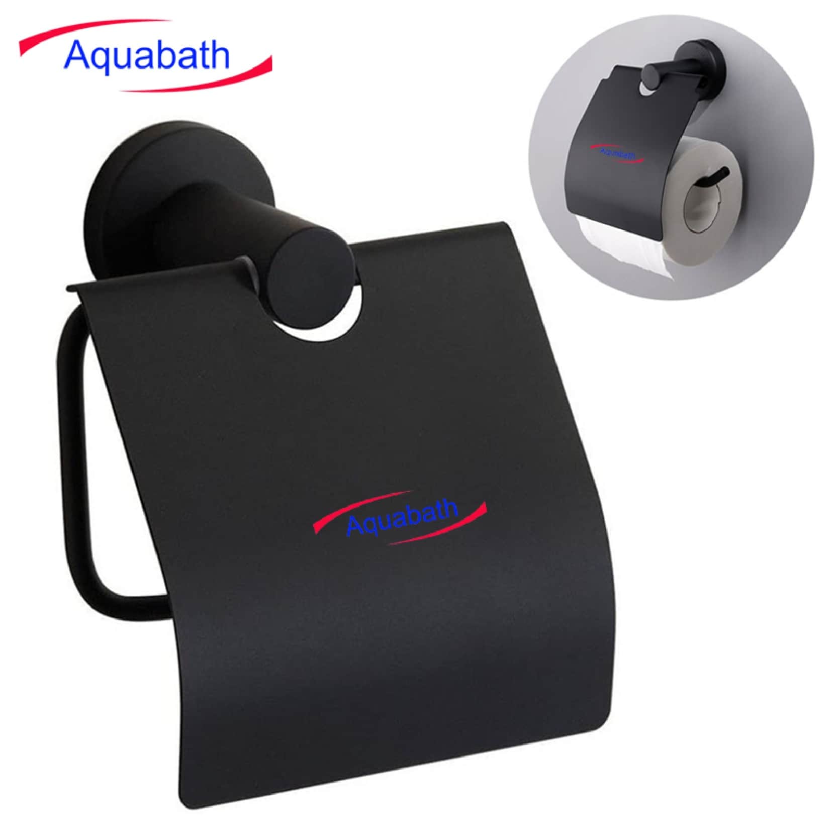 Black Toilet Paper Roll Holder - front_view