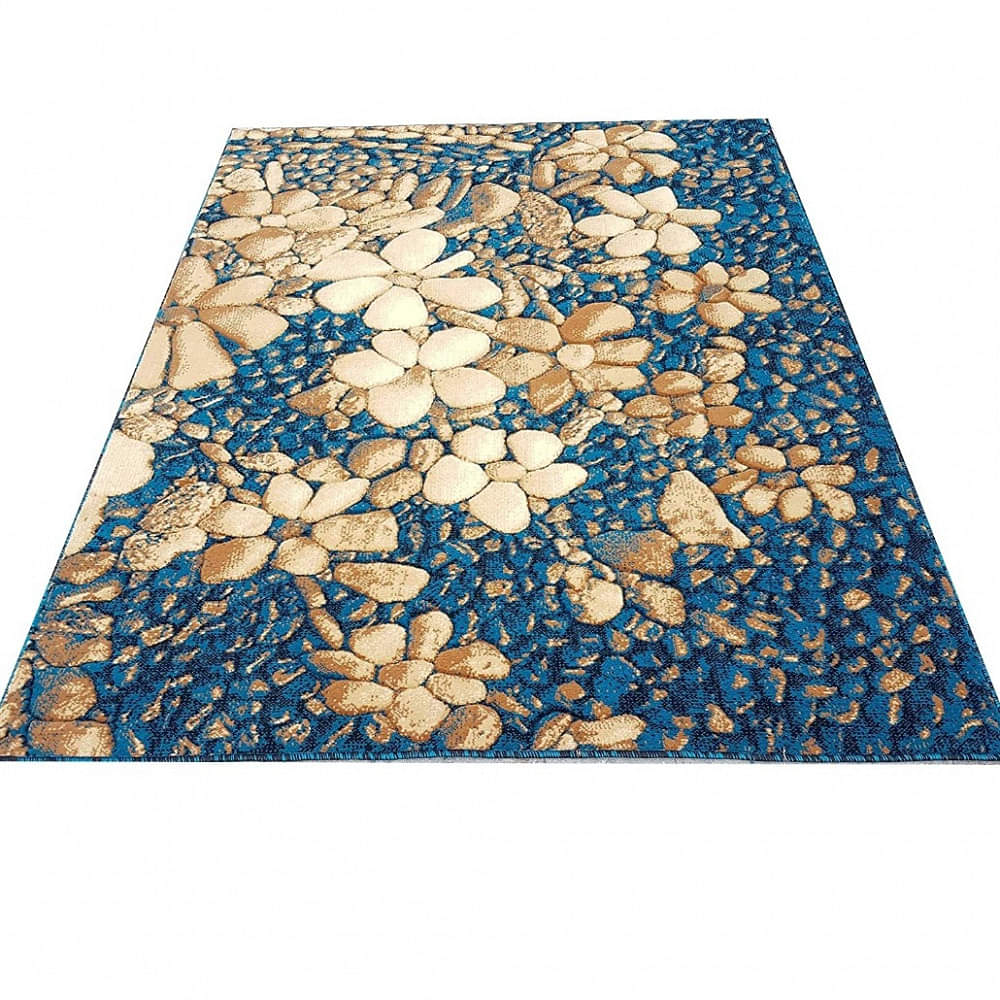 Royal Blue Carpet Floral Print - photo