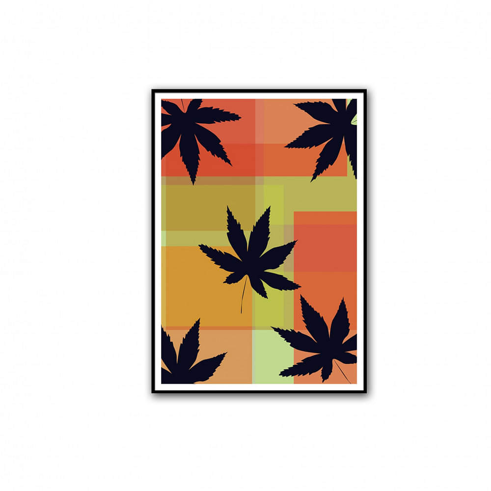 Leaves Illustration Wall art Wall Poster - photo