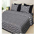 Double Cotton Bed-sheet Black and White Print - photo